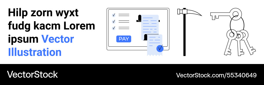 Payment processing on screen with task list Payment processing on screen with task list vector image