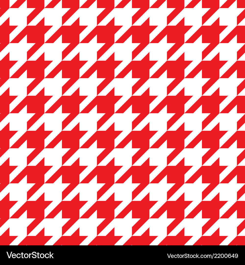 Red and White Houndstooth Pattern vector image