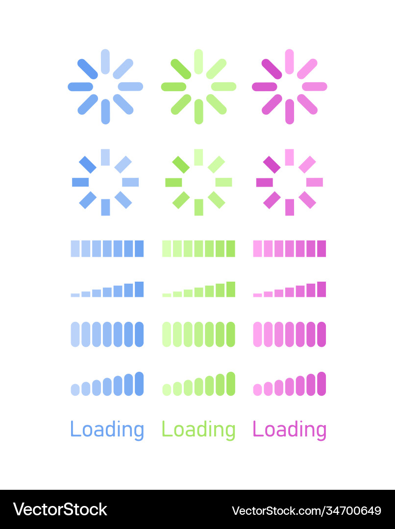 Set loading icons vector image