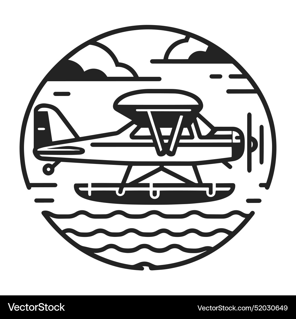 Simple float plane design element Vector Image