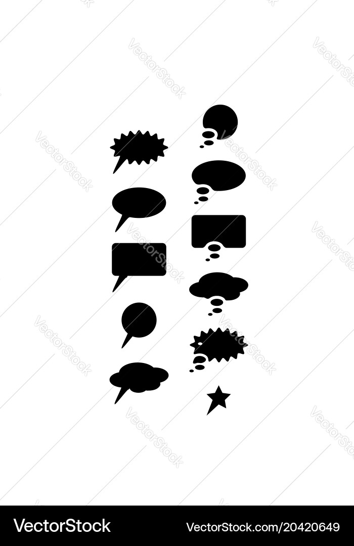 Speech bubble icons set - each element is grouped vector image