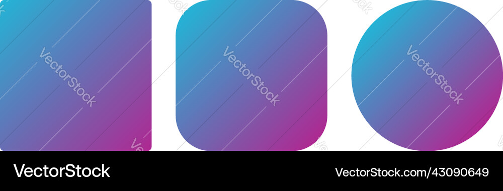 Square rounded circle gradient application Vector Image