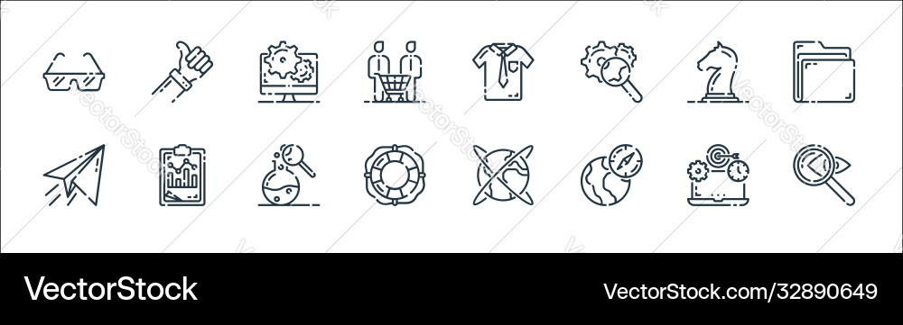 Startup line icons linear set quality vector image