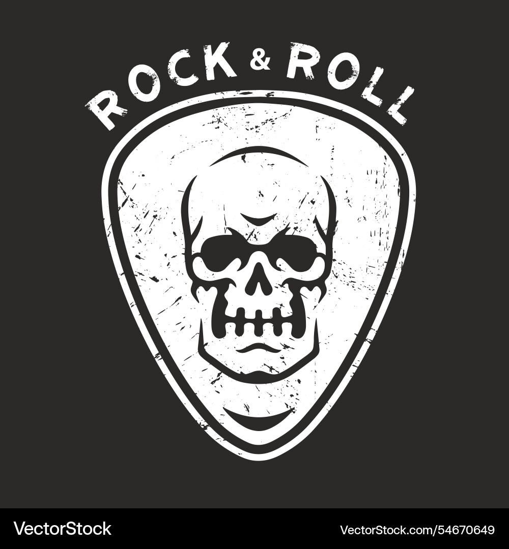 Totenkopf-Design mit Rock- und Rollenthema Totenkopf-Design mit Rock- und Rollenthema vektorbild