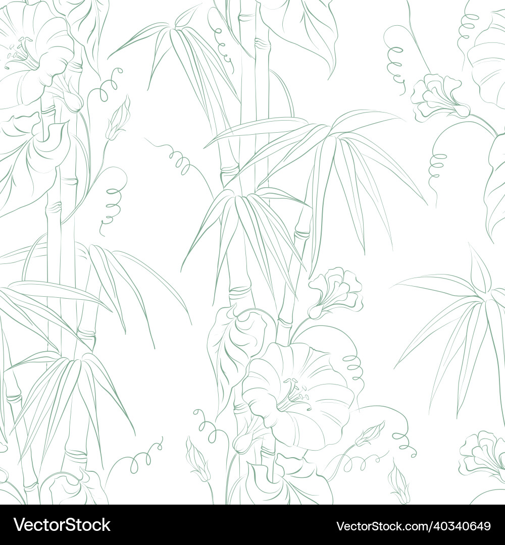 Tropical seamless pattern on white background Tropical seamless pattern on white background Vector Image
