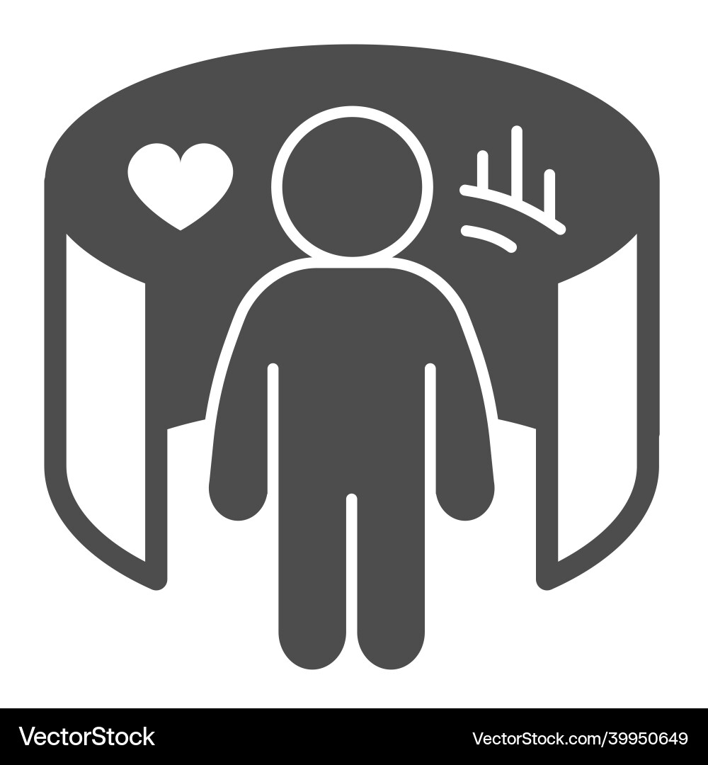 Visualization guy reflections graph with heart vector image