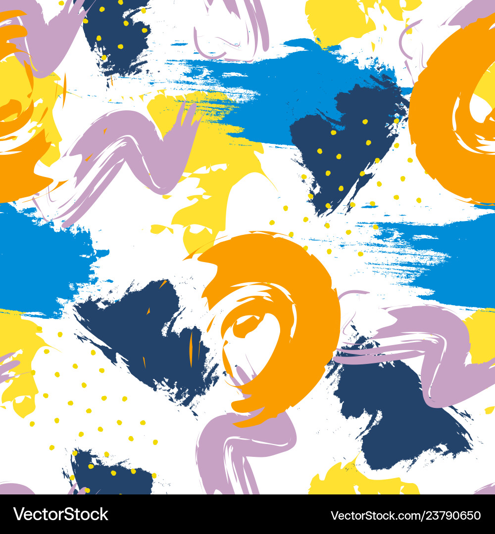 Abstract seamless pattern with brush strokes Vector Image
