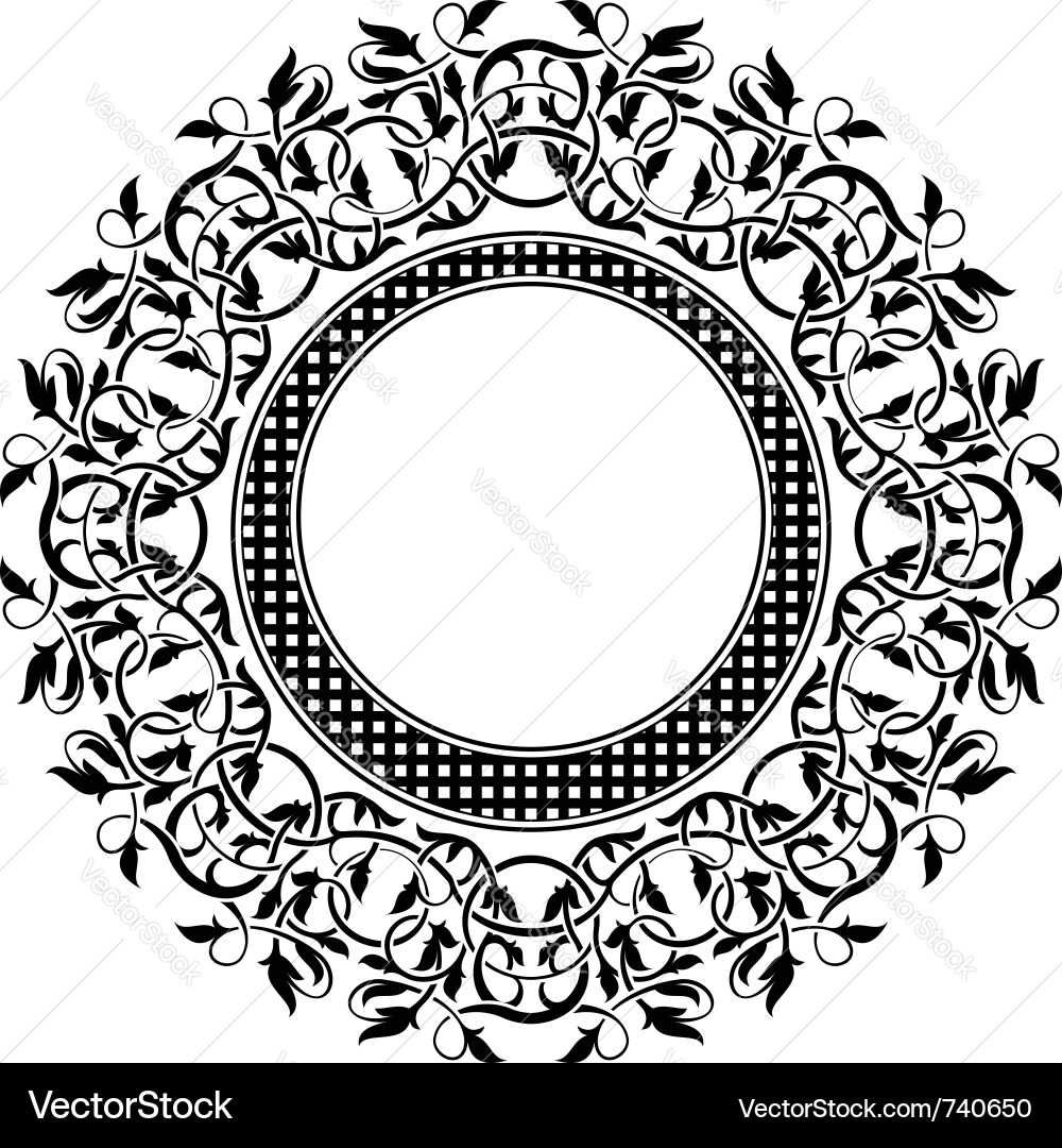 Black frame with ornamental border Vector Image