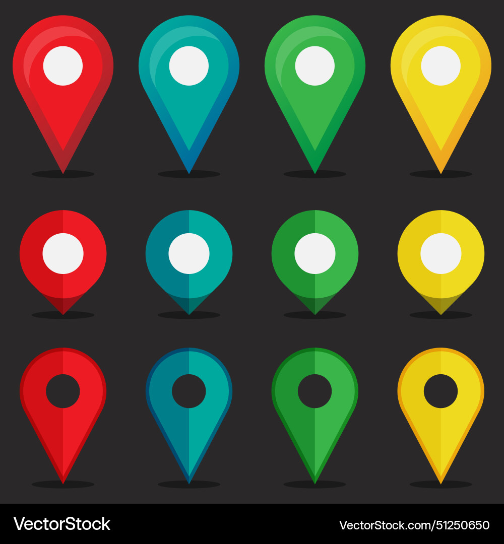 Collection of location pointers vector image