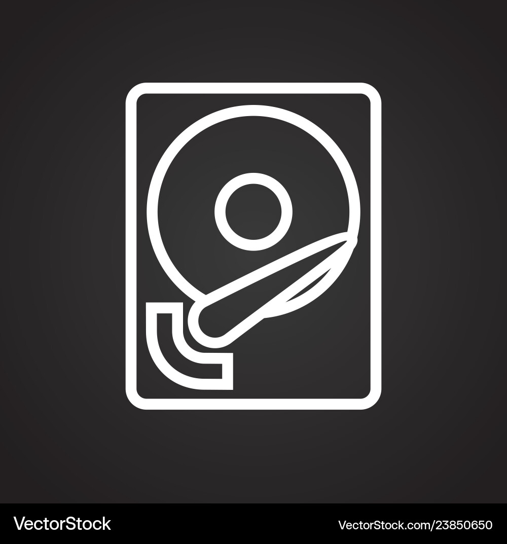 Data storage device icon on black background Data storage device icon on black background vector image