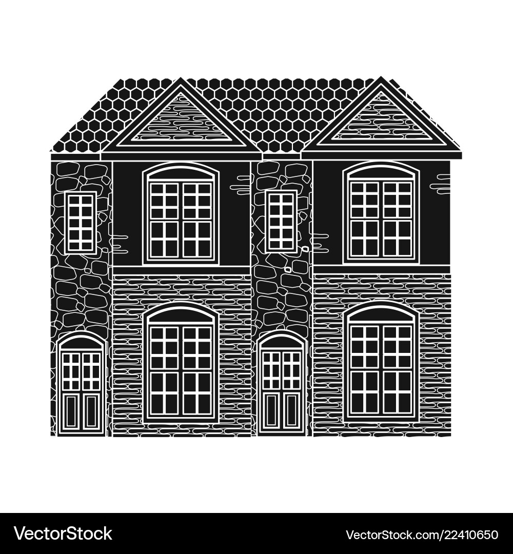 Design of building and front sign set Vector Image