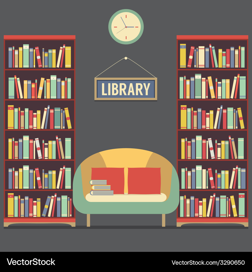 Empty Reading Chair in Library vector image