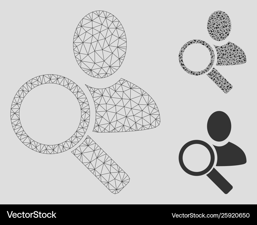 Find user mesh network model and triangle Find user mesh network model and triangle Vector Image