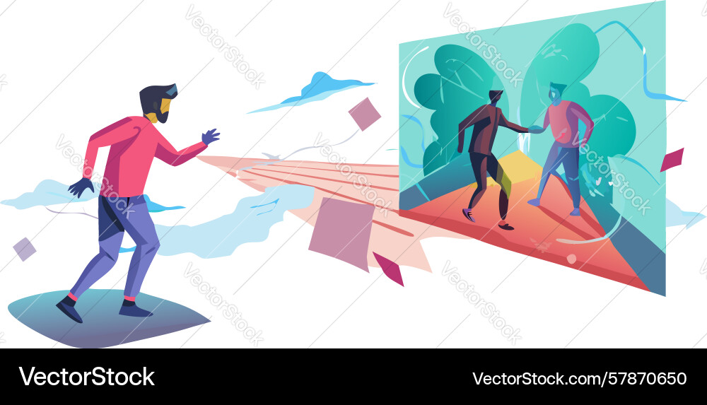 Interacting with a multi-dimensional virtual Vector Image