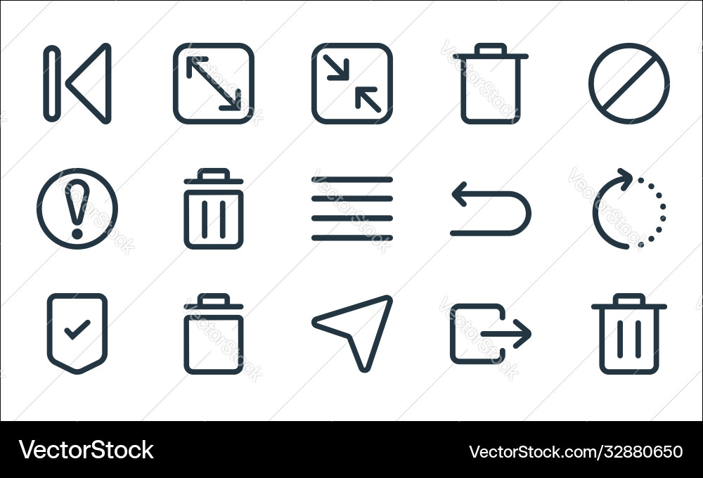 Interface line icons linear set quality Interface line icons linear set quality vector image