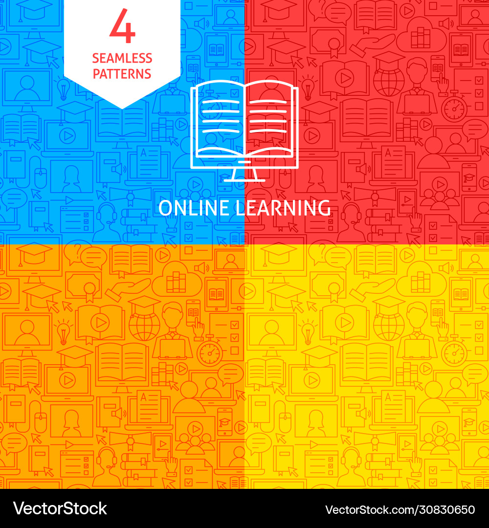 Line online learning patterns Line online learning patterns vector image