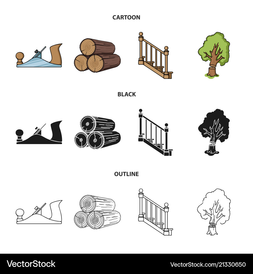 Logs in a stack plane tree ladder Vector Image