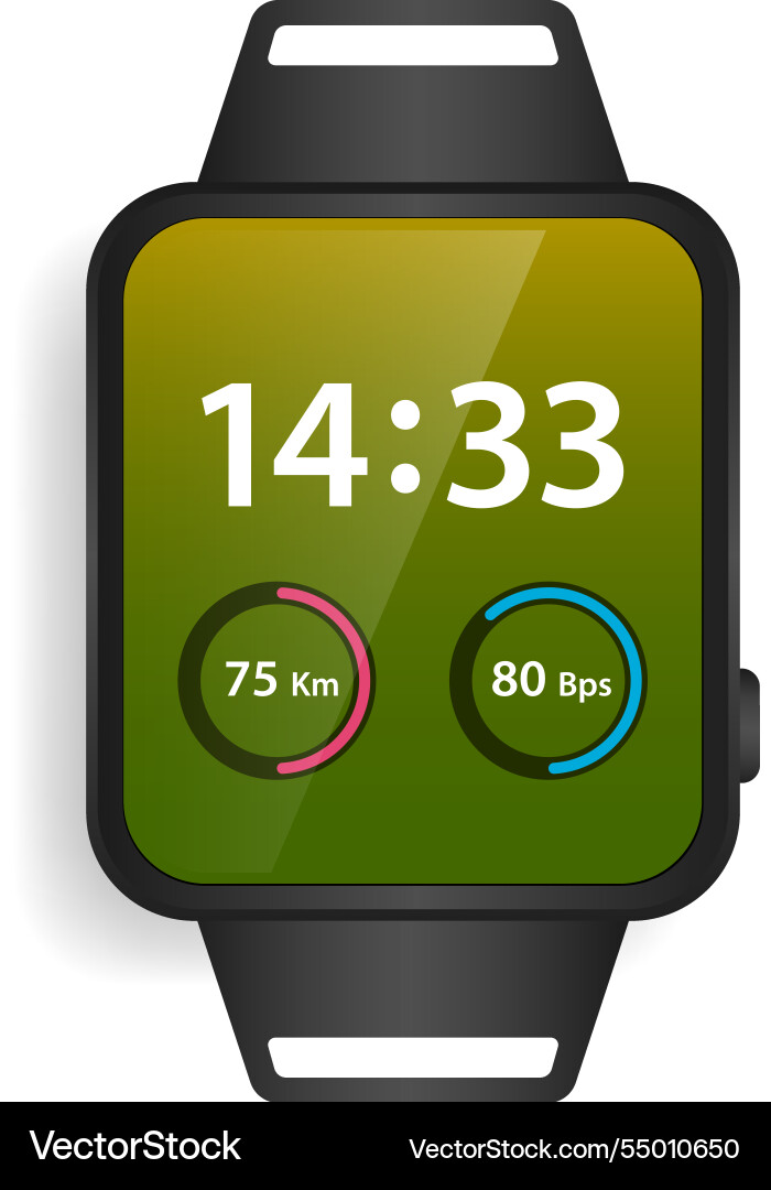 Modern smartwatch interface design displaying vector image