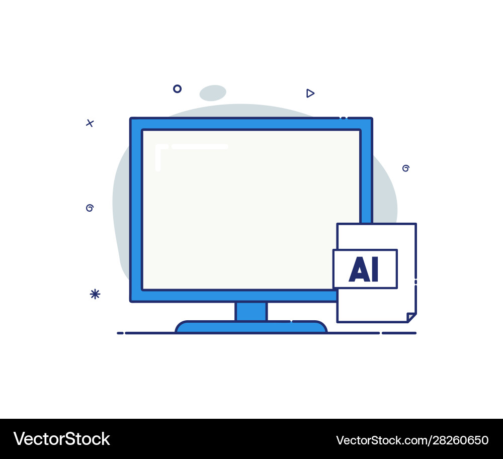 Modern style computer icon Modern style computer icon Vector Image