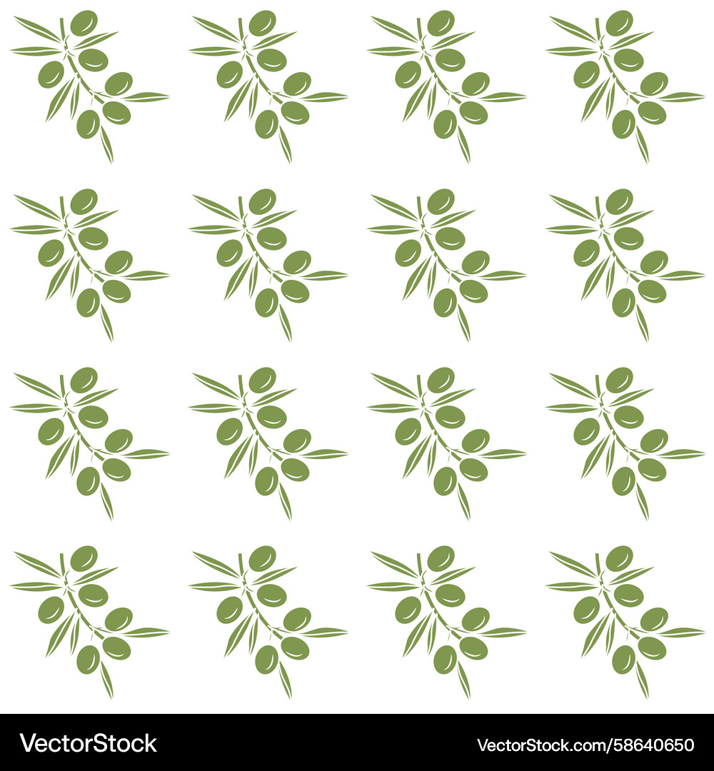 Olive tree branch seamless pattern Vector Image