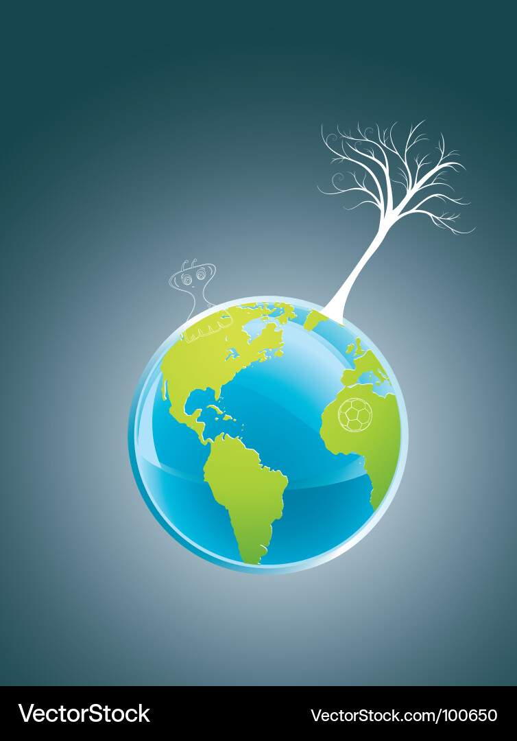 Planet with Globe vector image