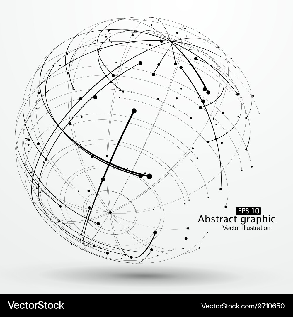 Point and curve constructed the sphere wireframe vector image