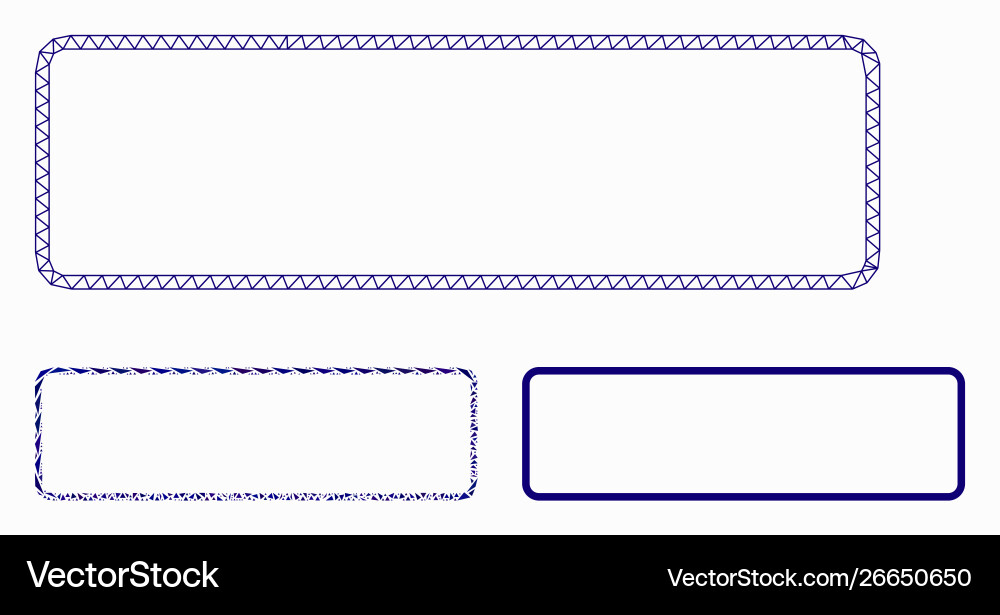 Rounded rectangle frame mesh carcass model Rounded rectangle frame mesh carcass model vector image