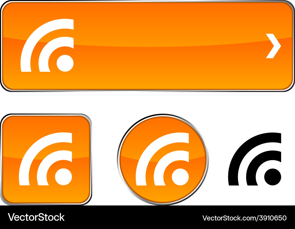 Rss button set vector image