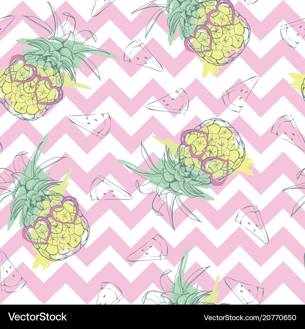 Seamless pattern with pineapples Vector Image