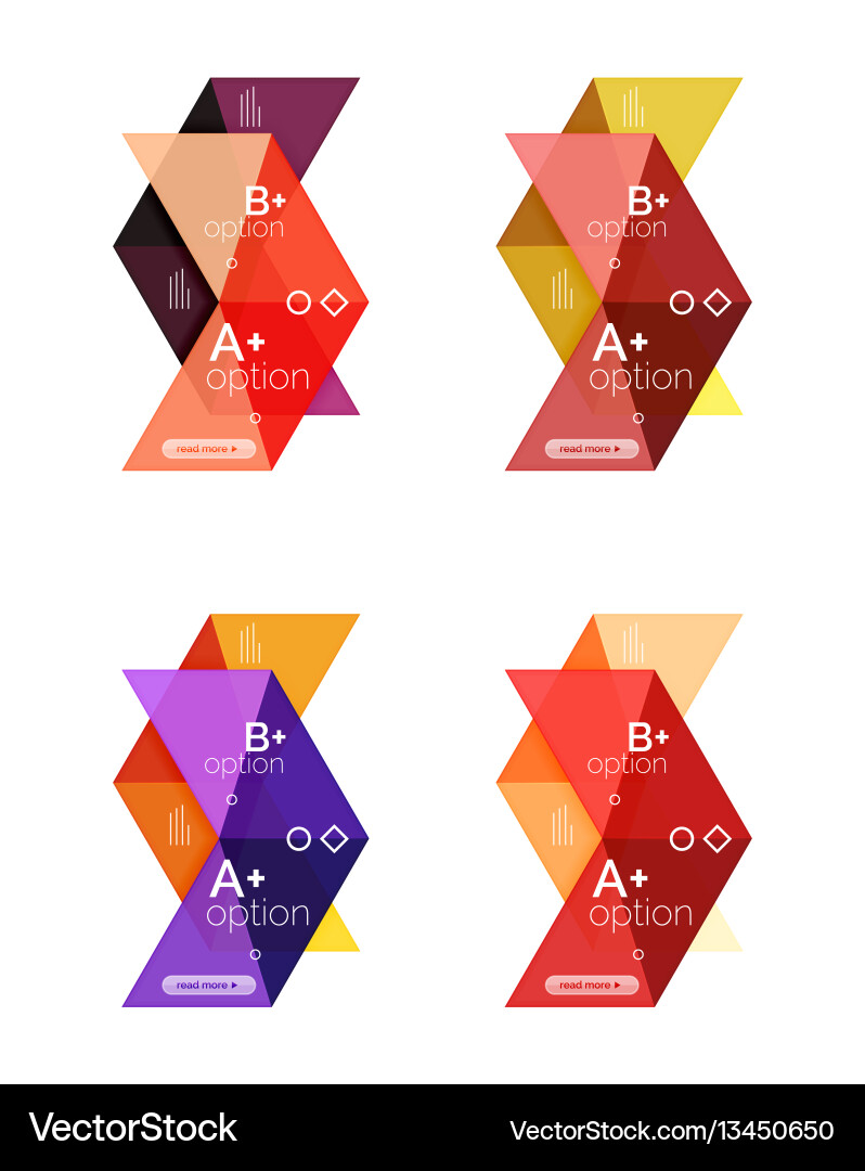 Set of color abstract arrow option infographic Set of color abstract arrow option infographic vector image