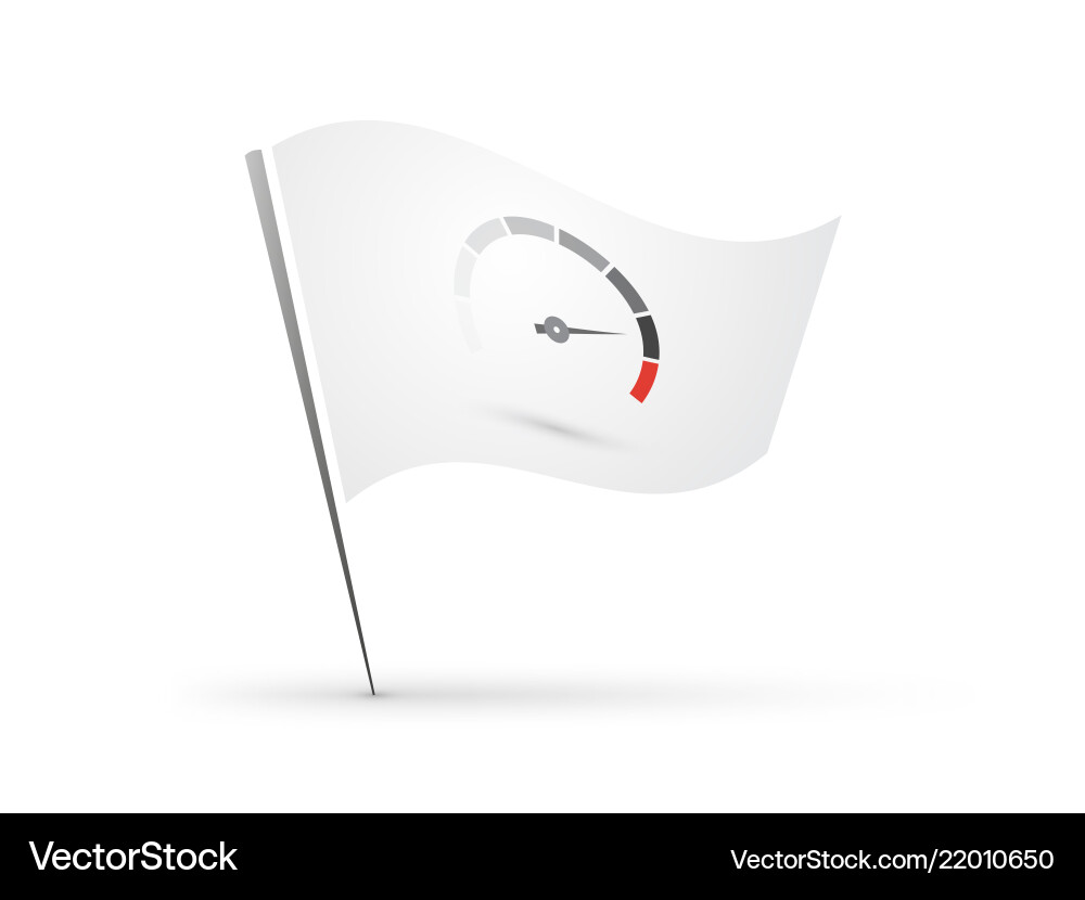 Tachometer icon on flag Tachometer icon on flag vector image
