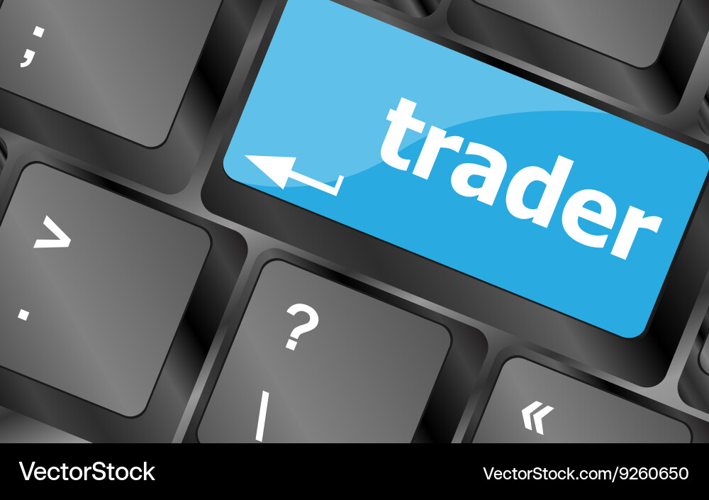 Trader keyboard representing market strategy vector image