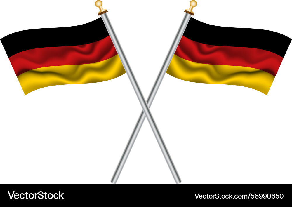 Two crossed national flags of germany Two crossed national flags of germany Vector Image