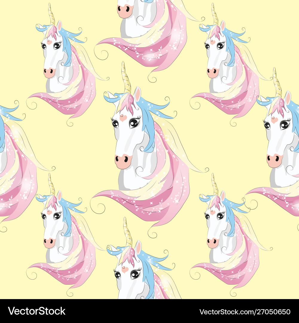 Unicorn rainbow seamless pattern girls scrapbook Unicorn rainbow seamless pattern girls scrapbook vector image