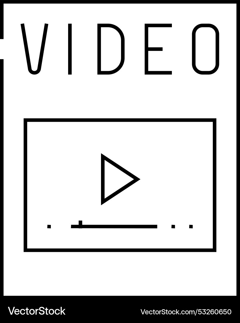 Video file format document line icon Video file format document line icon vector image