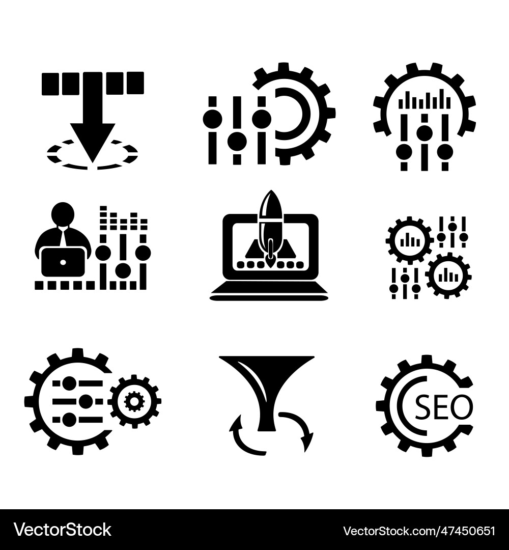 A set of icons with settings and loading Vector Image