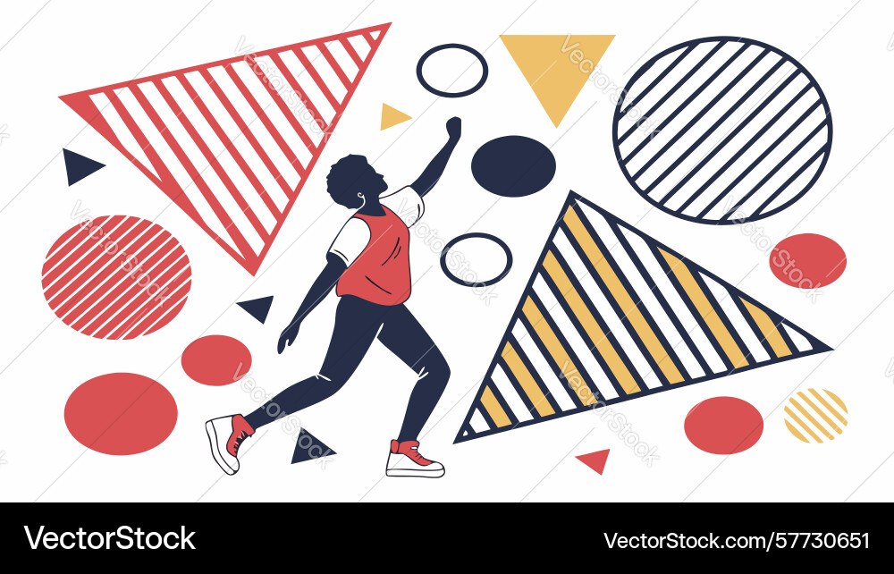 Abstract dynamic figure with geometric shapes vector image