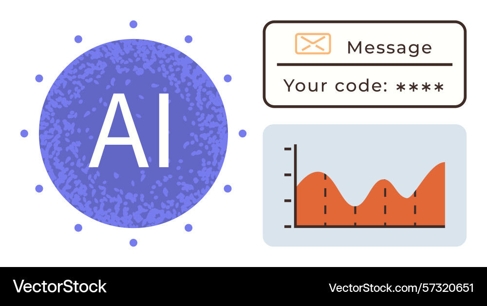 Ai-Konzept mit Code-Authentifizierung und Daten Ai-Konzept mit Code-Authentifizierung und Daten vektorbild