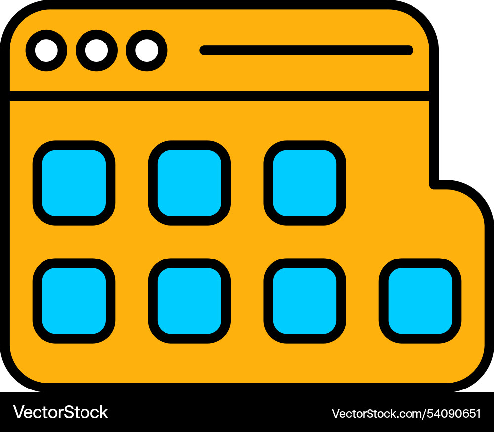Browser line filled icon design vector image