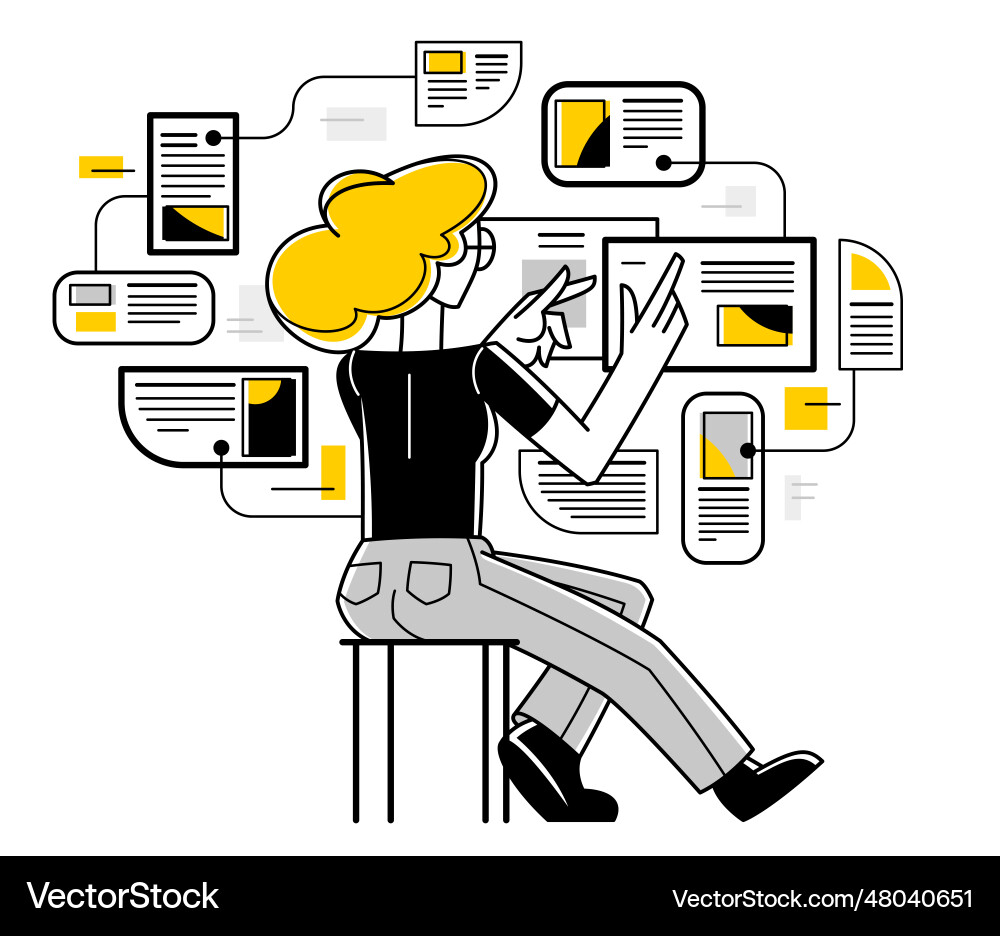 Data systematization collecting and analyzing Data systematization collecting and analyzing Vector Image