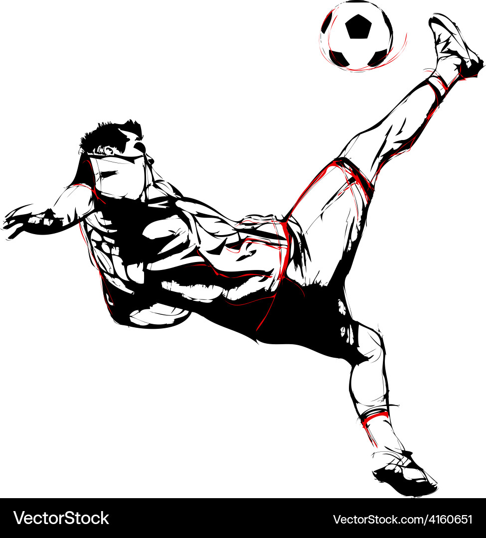 Dynamic Soccer Player in Motion vector image