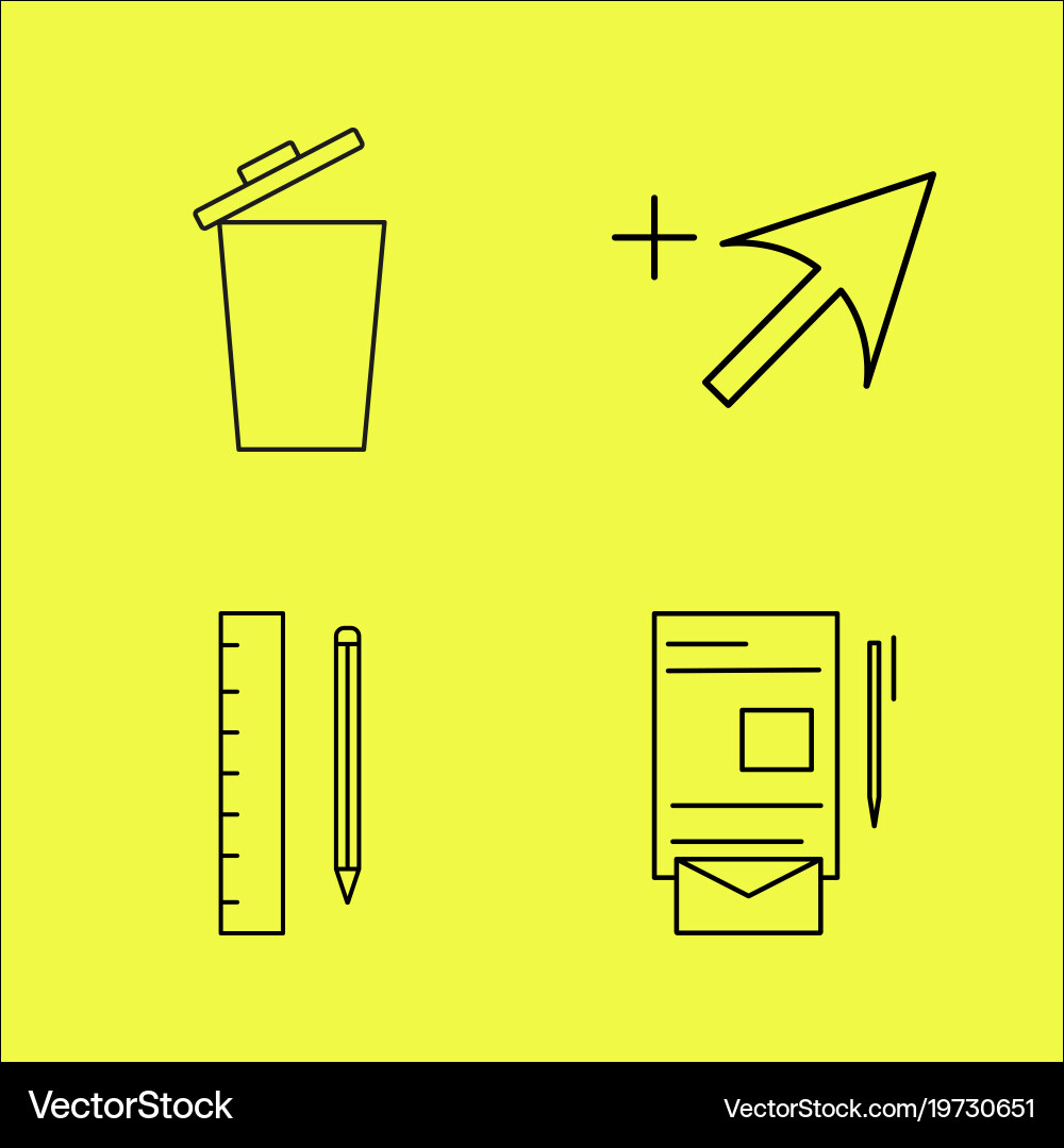 Essential linear icon set Vector Image