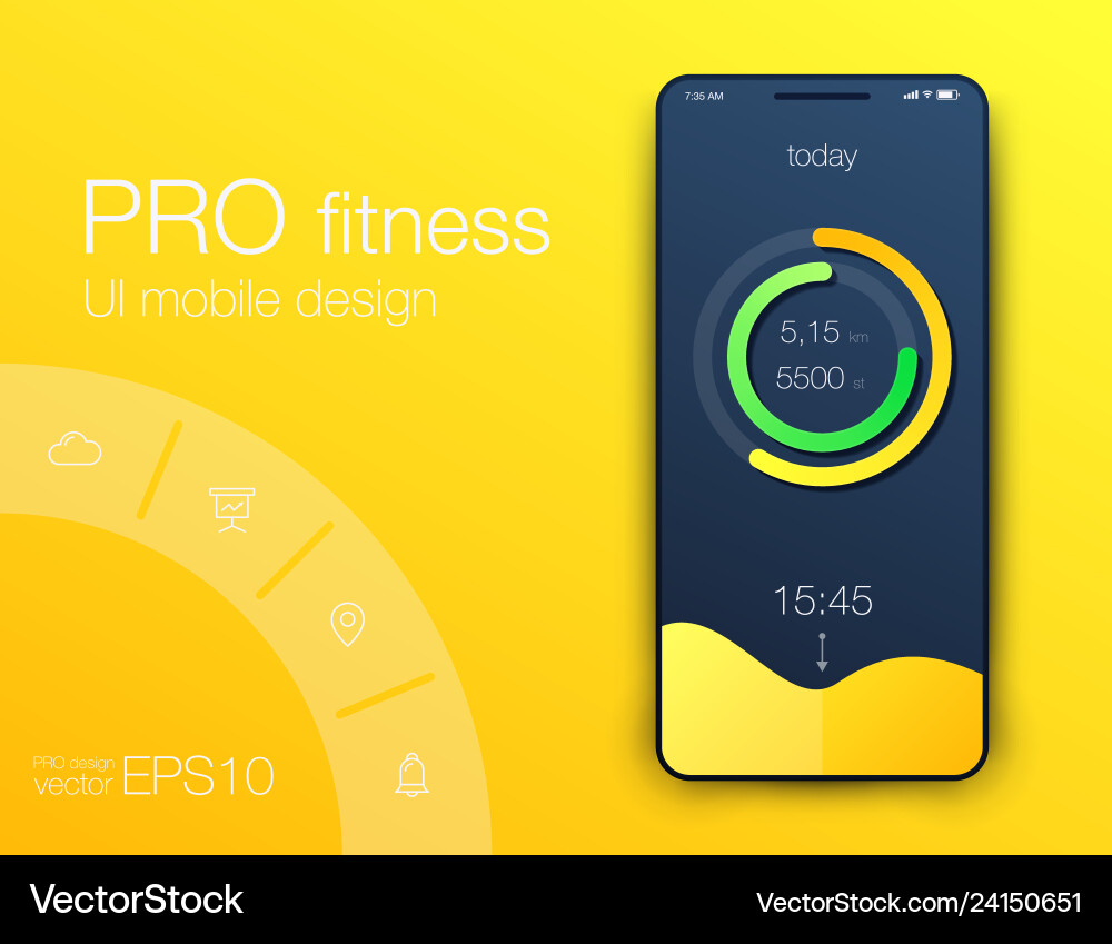 Fitness app ui ux design concept Fitness app ui ux design concept vector image