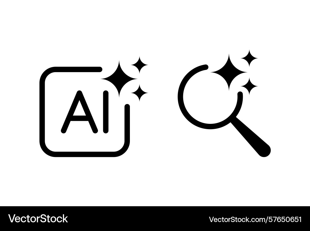 Generative ai icon and search vector image