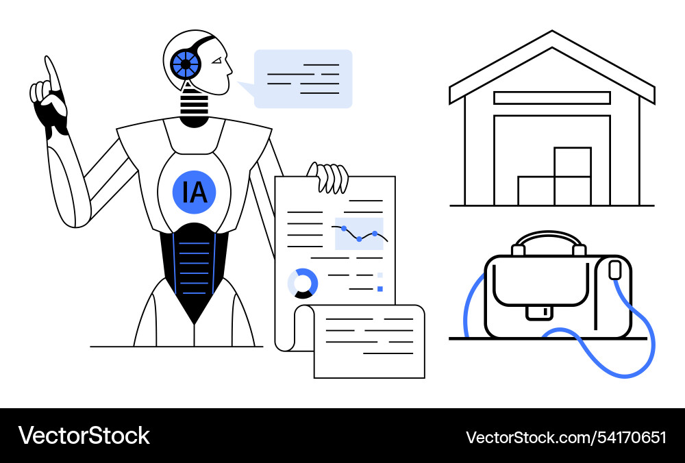 Künstliche Intelligenz Roboter Analyse von Daten Künstliche Intelligenz Roboter Analyse von Daten vektorbild