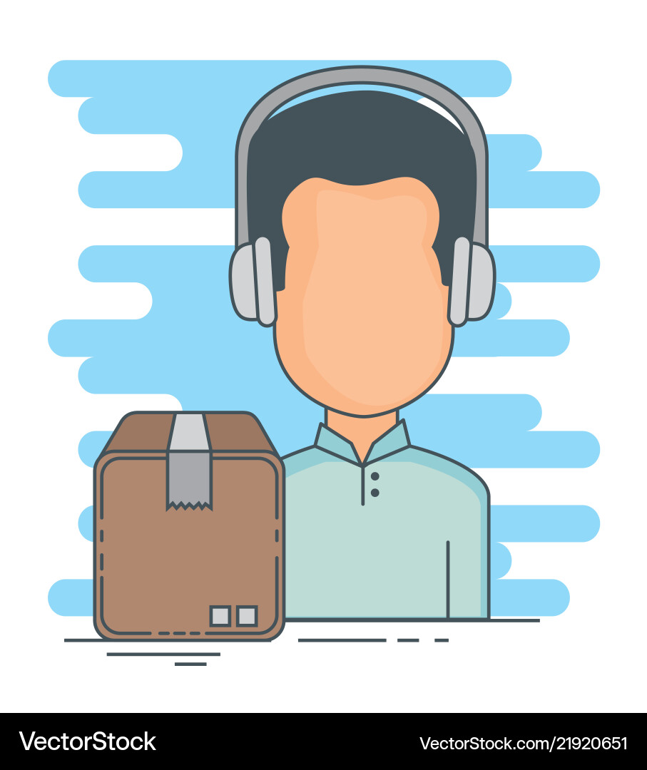 Logistic services with support agent Logistic services with support agent vector image