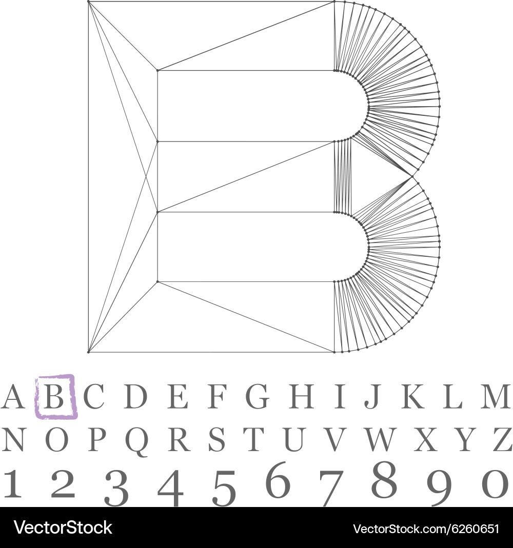 Low poly numbers font polygon number Vector Image