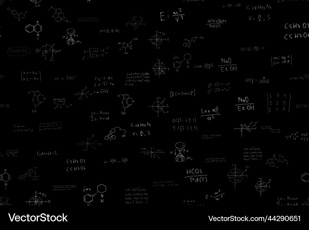 Mathematics chemistry physics hand-drawn Mathematics chemistry physics hand-drawn vector image