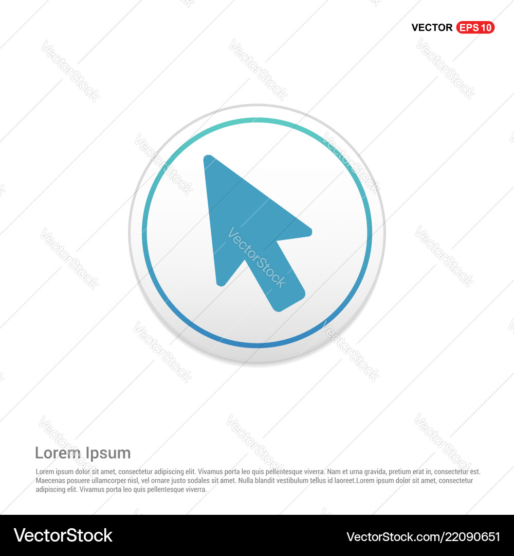 Mouse cursor icon - white circle button vector image