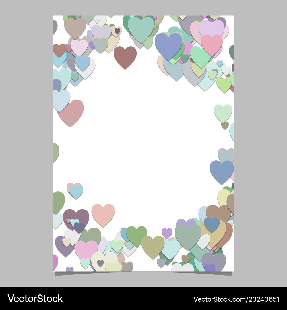 Multicolored random heart page background design vector image